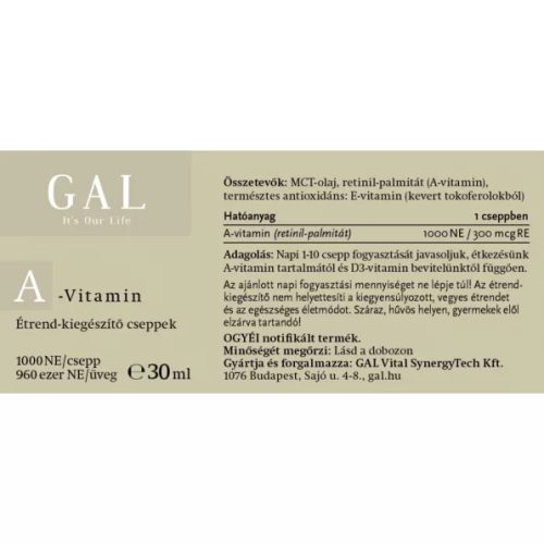 GAL A-Vitamin cseppek